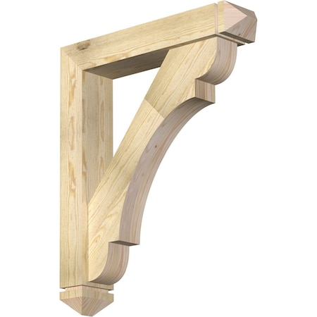 Olympic Arts And Crafts Rough Sawn Bracket W/ Offset Brace, Douglas Fir, 6W X 30D X 36H